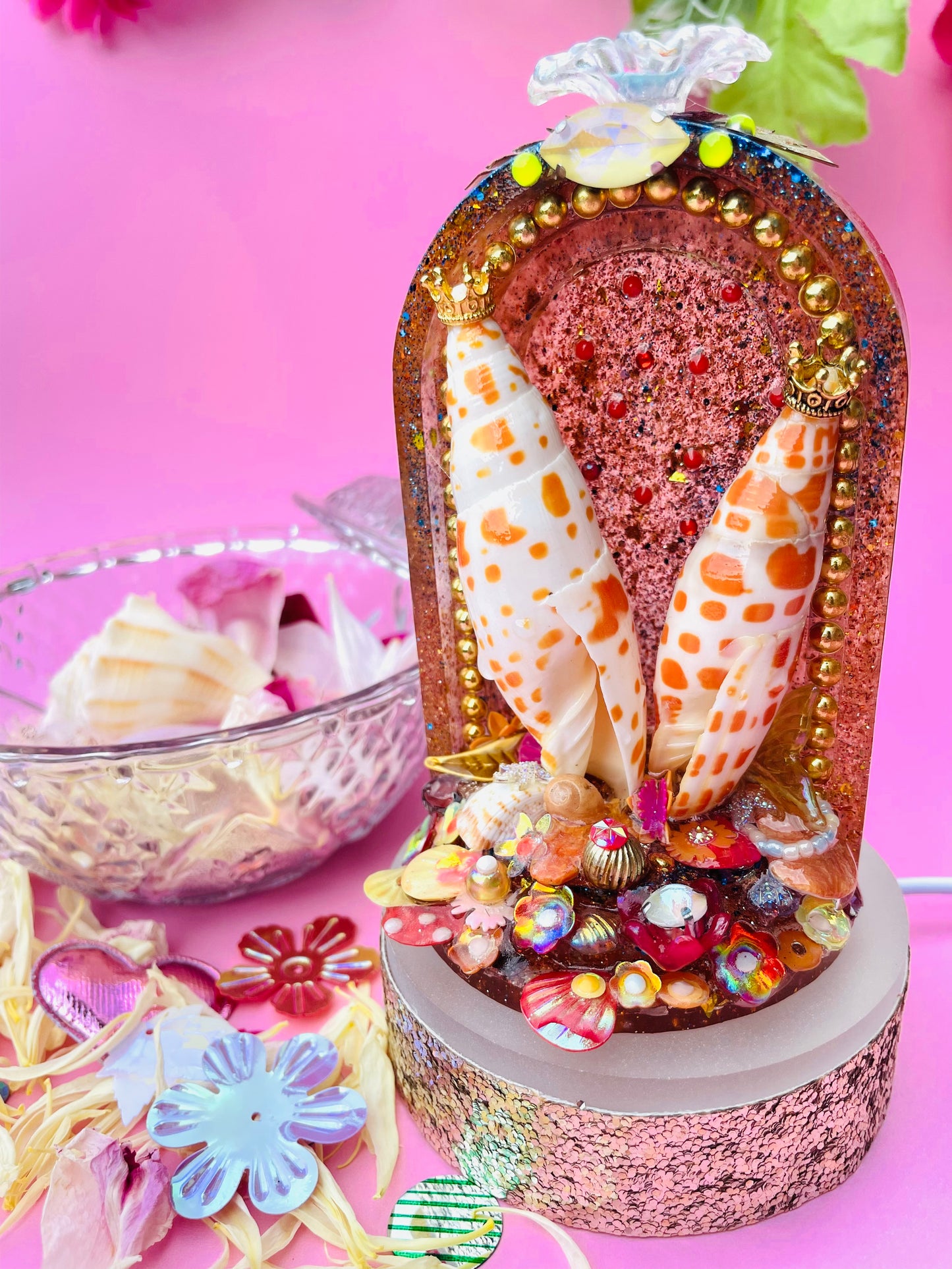 La mini-lampe coquillage - "LES AMOUREUX"