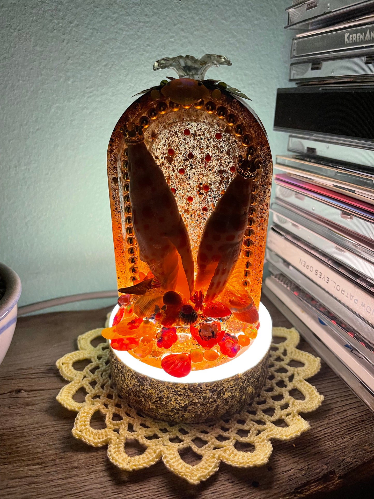 La mini-lampe coquillage - "LES AMOUREUX"
