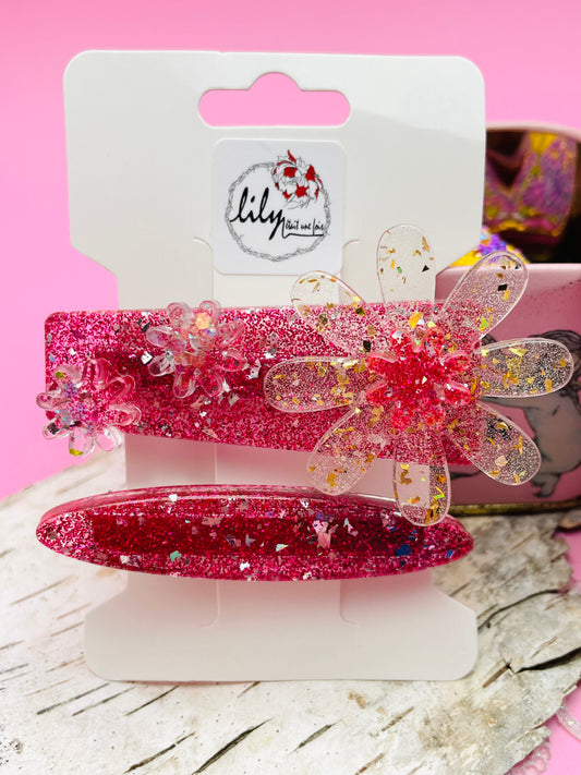 Duo de Barrettes - Fleur extraordinaire