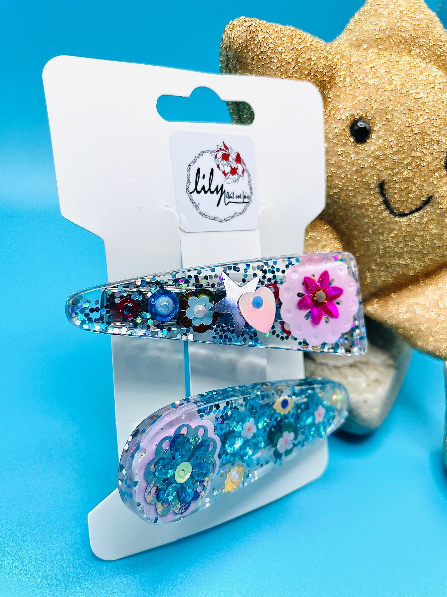 Duo of Hair Clips - Bluebell