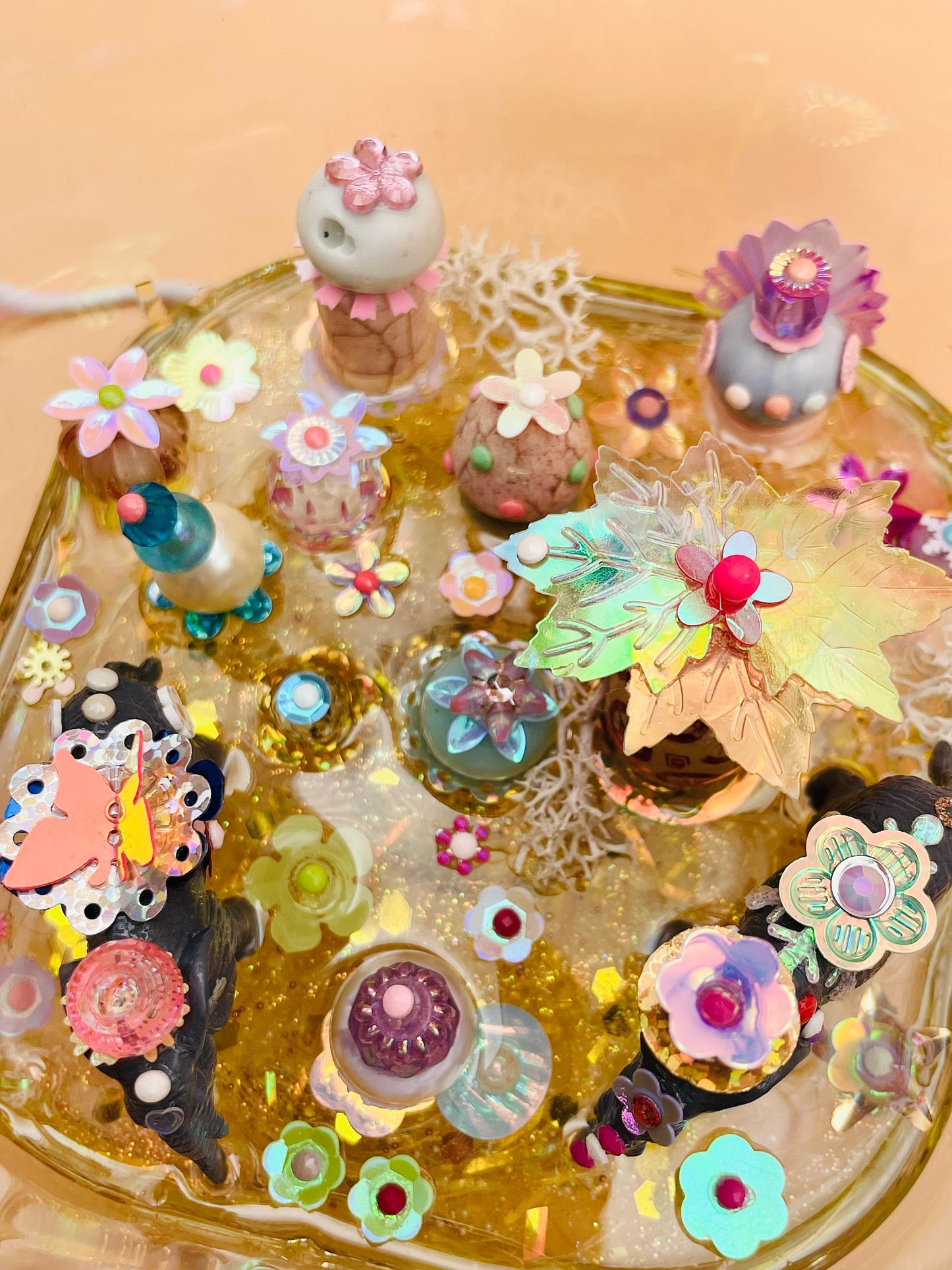 Lampe Féérique Totem Éléphant - Jumbo & Tembo - Veilleuse en Verre Recyclé