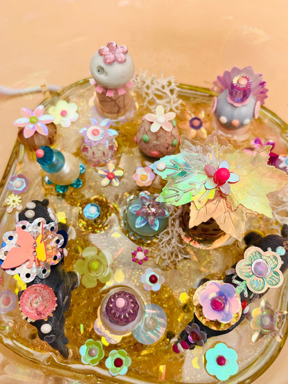 Lampe Féérique Totem Éléphant - Jumbo & Tembo - Veilleuse en Verre Recyclé